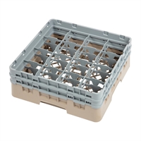 Cambro Camrack 16 Compartment Glass Rack Beige - Max Height 133mm (B2B)