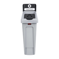 Rubbermaid Slim Jim General Waste Recycling Station Black 87Ltr
