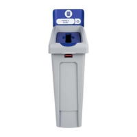 Rubbermaid Slim Jim Paper & Card Recycling Station Blue 87Ltr