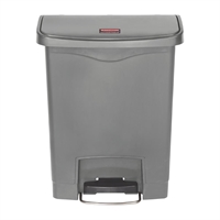 Rubbermaid Slim Jim Front Step-On Pedal Bin Grey 30Ltr