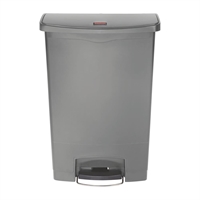 Rubbermaid Slim Jim Front Step-On Pedal Bin Grey 90Ltr