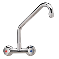 Robinets mélangeur bi-trou standard fixation murale col haut
