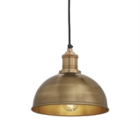Industville Brooklyn Dome Pendant Light Brass 200mm