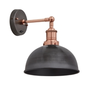 Industville Brooklyn Dome Wall Light Pewter 205mm