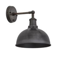 Industville Brooklyn Dome Wall Light Pewter 205mm