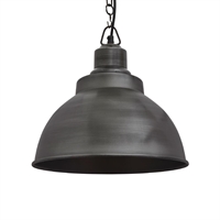 Industville Brooklyn Dome Pendant Light Pewter 330mm