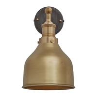 Industville Brooklyn Cone Wall Light Brass 180mm