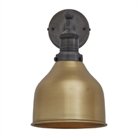 Industville Brooklyn Cone Wall Light Brass 180mm