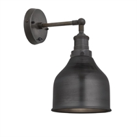 Industville Brooklyn Cone Wall Light Pewter 180mm