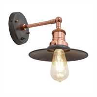 Industville Brooklyn Flat Wall Light Pewter 205mm