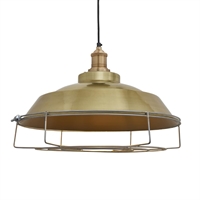 Industville Brooklyn Step Cage Pendant Brass 410mm