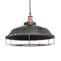 Industville Brooklyn Step Cage Pendant Pewter 410mm