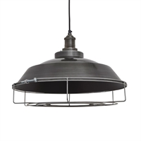 Industville Brooklyn Step Cage Pendant Pewter 410mm