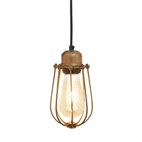 Industville Orlando Wire Cage Pendant Brass 100mm