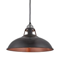 Industville Old Factory Slotted Pendant Pewter and Copper 380mm