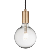 Industville Sleek Edison 1 Wire Pendant Brass