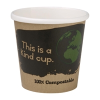 Fiesta Compostable Hot Cup Single Wall Kind 114ml (1000 Pack)