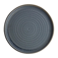 Olympia Canvas ronde borden met smalle rand blauw graniet 26,5cm (6 stuks)