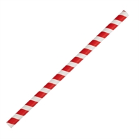 Fiesta Compostable Paper Smoothie Straws Red Stripes (250 Pack)