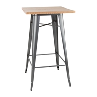 Mange-debout gris avec plateau en bois Bolero Bistro