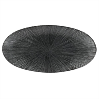 Churchill Studio Prints Agano Oval Chefs Plates Black 347 x 173mm (6 Pack)