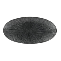 Churchill Studio Prints Agano Oval Chefs Plates Black 299 x 150mm (12 Pack)