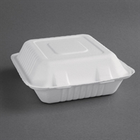 Fiesta Compostable Bagasse Hinged Food Containers (200 Pack)