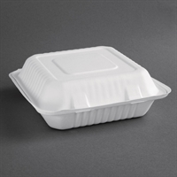 Fiesta Compostable Bagasse Hinged Food Containers (200 Pack)
