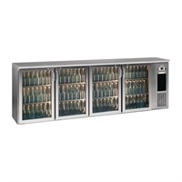 Gamko E3 Bottle Cooler with 4 Hinged Glass Doors Silver 728Ltr