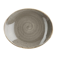 Churchill Stonecast Orbit Oval Coupe Plates Peppercorn Grey 192x160mm (12 Pack)