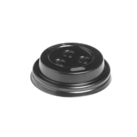 BioPak PS Plastic Lids for BioPak BioCups 63mm Black (1000 Pack)