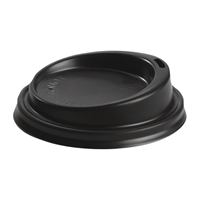 BioPak PS Plastic Lids for BioPak BioCups 80mm Black (1000 Pack)