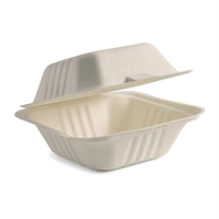 BioPak BioCane Clamshell Container White - 152x 152x 81mm (500 Pack)