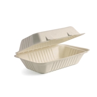 BioPak BioCane Clamshell Container White - 229 x 152 x 81mm (250 Pack)