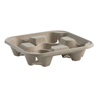BioPak Takeaway Coffee Cup Carry Trays 4 Cup (300 Pack)