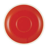 Brew Latte Cup/Mug Saucers Chilli Red/White 140mm (6 Pack)
