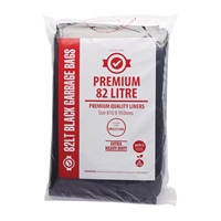 Jantex Premium Extra Heavy Duty Garbage Bags Black 82Ltr (50 Pack)