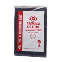 Jantex Premium Garbage Bags Black 120Ltr (25 Pack)