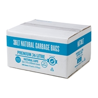 Jantex Kitchen Tidy Food Safe Garbage Bags Clear 36Ltr (50 Pack)