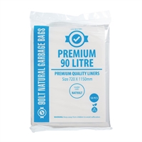 Jantex Premium Food Safe Garbage Bags Clear 90Ltr (50 Pack)