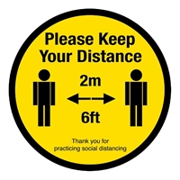 Please Keep 2 Metres Social Distancing Floor Graphic 200mm