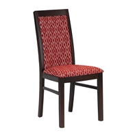 Brooklyn Walnut Dining Chairs with Red Padded Seat & Back (2 Pack)
