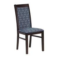 Brooklyn Walnut Dining Chairs with Blue Padded Seat & Back (2 Pack)