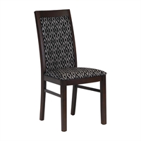 Brooklyn Walnut Dining Chairs with Black Padded Seat & Back (2 Pack)