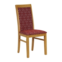 Brooklyn Soft Oak Dining Chairs with Red Padded Seat & Back (2 Pack)