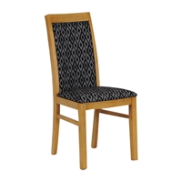Brooklyn Soft Oak Dining Chairs with Black Padded Seat & Back (2 Pack)