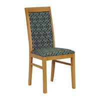Brooklyn Soft Oak Dining Chairs with Green Padded Seat & Back (2 Pack)