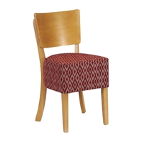 Asti Padded Soft Oak Dining Chair with Red Diamond Deep Padded Seat and Back (2 Pack)