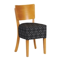 Asti Padded Soft Oak Dining Chair with Black Diamond Deep Padded Seat and Back (2 Pack)