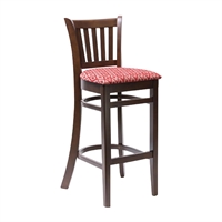 Manhattan Dark Walnut Bar Chair with Red Diamond Padded Seat